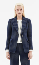 Jermyn Pinstripe Blazer Navy