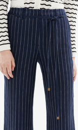 Jermyn Pleat Pinstripe Pant Navy