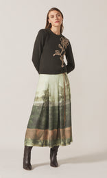 Arabella Floral Applique Knit Olive