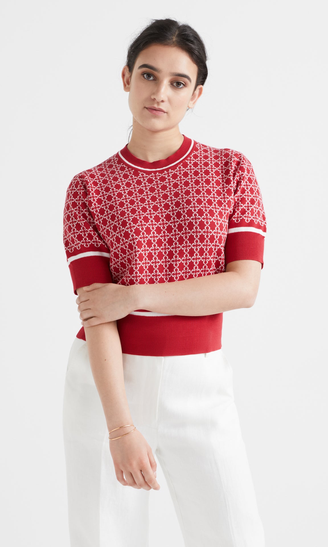 Rousse SS Crew Poppy/Ivory R