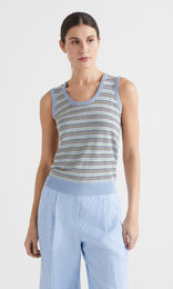 Linea Tank Blue/Navy/Ivory/Lime