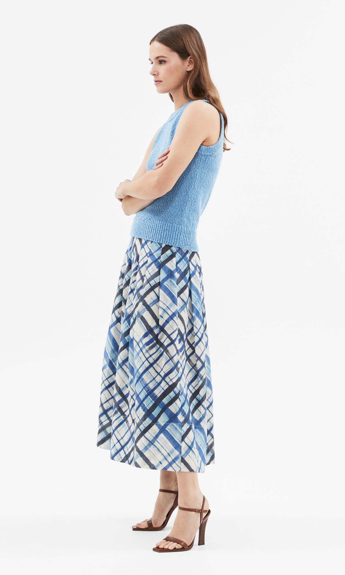 Quadri Skirt Ink/White