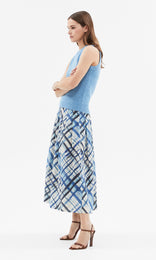 Quadri Skirt Ink/White