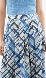 Quadri Skirt Ink/White