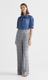 Des Nimes Bow Shirt Mid-Blue
