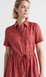Cefalu Button Front Dress Poppy