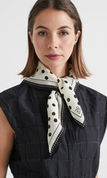 Polka dots Scarf Ivory