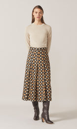 Talia Pleat Skirt Cinnamon