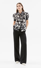 Fleur Noir Bow Front Shirt Blk/Ivory