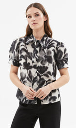 Fleur Noir Bow Front Shirt Blk/Ivory