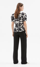 Fleur Noir Bow Front Shirt Blk/Ivory