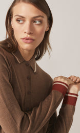 Exeter Collared Cardigan Tan