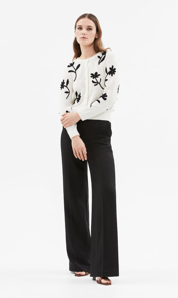 Bosco Cardigan Ivory/Blk