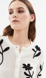 Bosco Cardigan Ivory/Blk