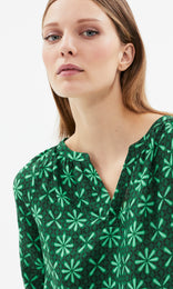 Panarea Peasant Blouse  Green