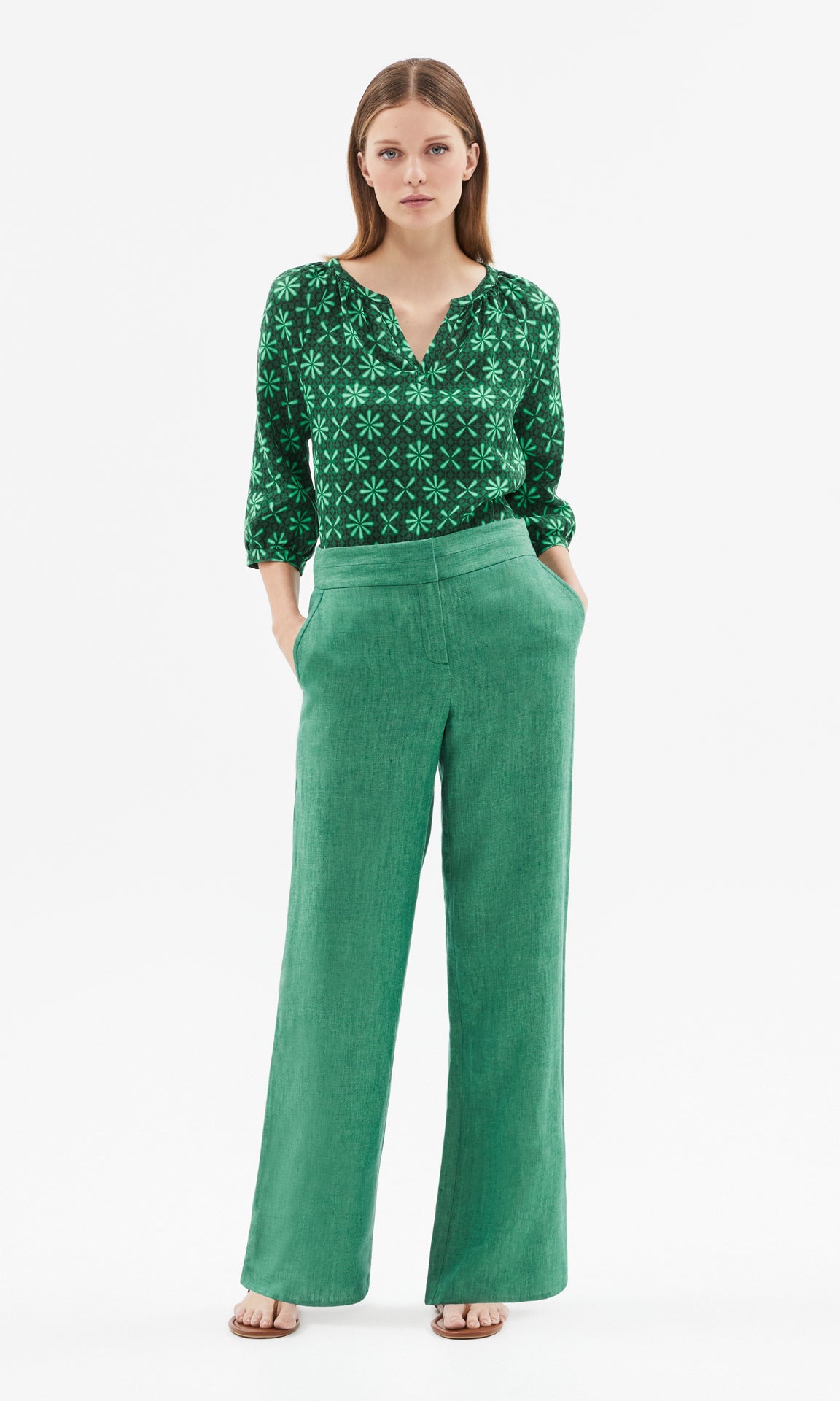 Chatelet Wide Leg Pant  Sea Green