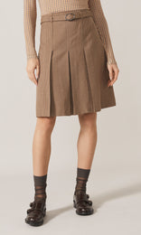 Spencer Pleat Skirt Nutmeg