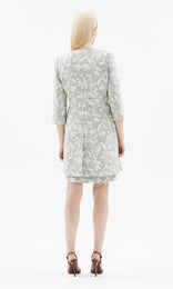 Marmi Collarless Coat Ivory/Blk