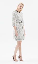Marmi Collarless Coat Ivory/Blk