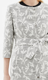 Marmi Collarless Coat Ivory/Blk