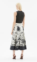 Cite Skirt with Tie Belt Black/Ecru