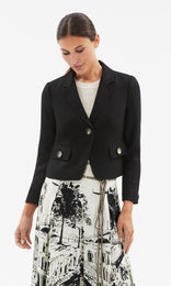 Volterra Single Button Blazer Black