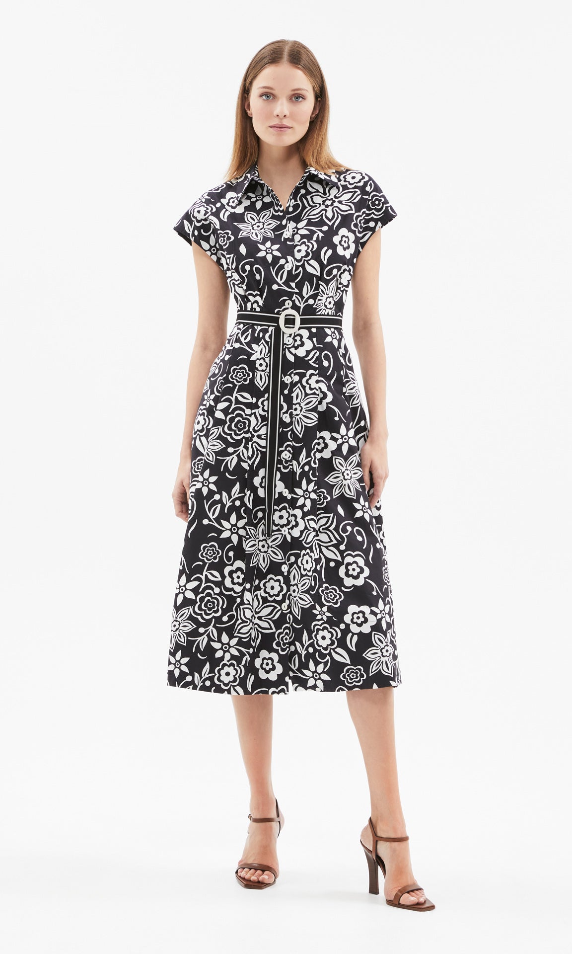 Lyon S/Sleeve Shirt Dress Blk/Ivory