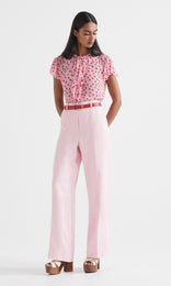 Pois Ruffle Blouse Cerise