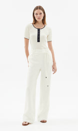 Carnaby Pant withTie belt Ivory