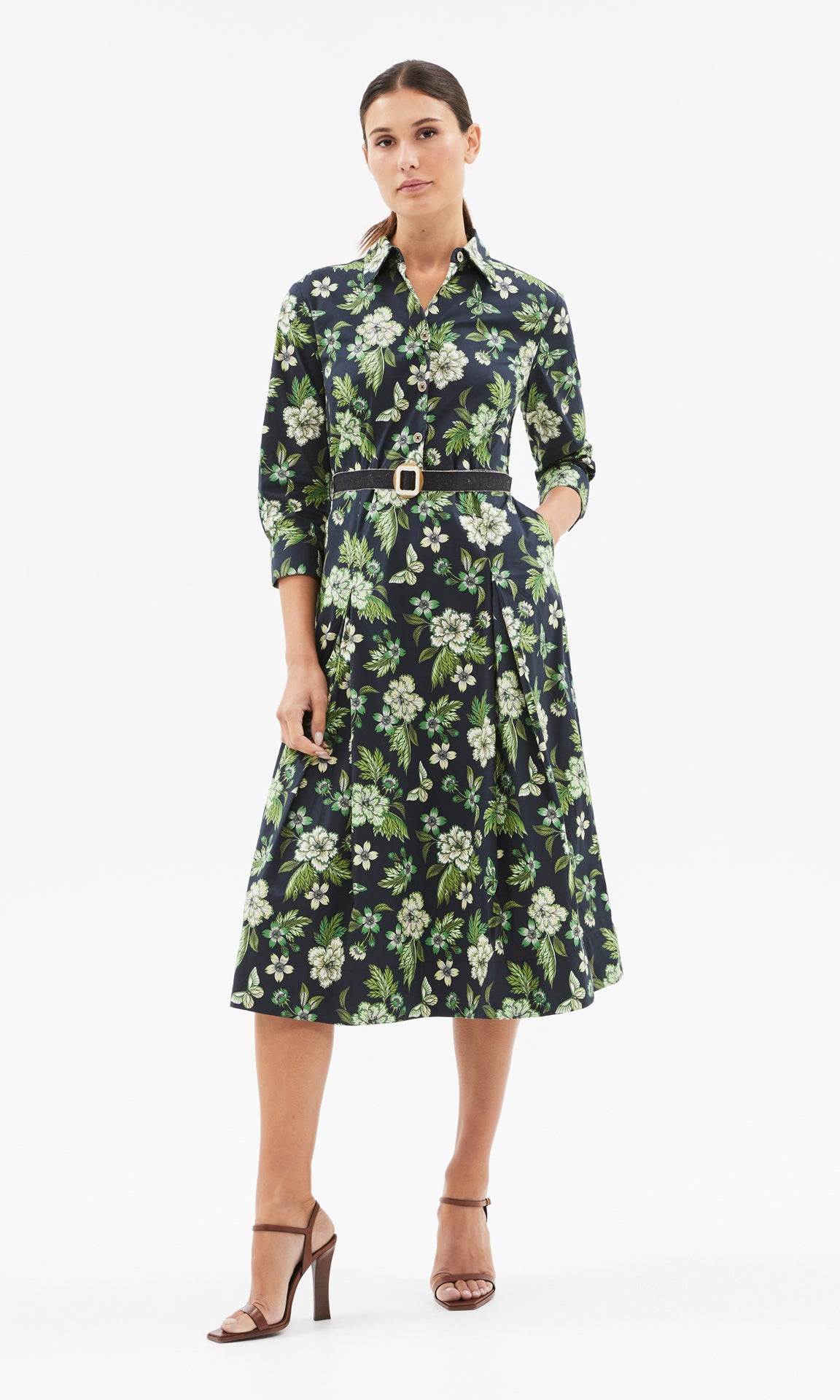 Aleria Shirt Dress Blk/Green