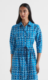 Modena Button Front Dress Indigo