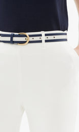 Barbera Leather Belt 30mm Nocturne/Off-white