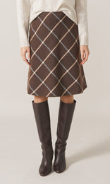 Bristow Bias Skirt Chocolate