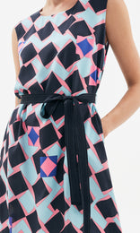 Natalie Dress Aqua/Navy