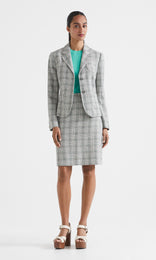 Glenda Plaid Skirt Sky