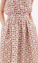Sistina Gathered Midi Skirt Pistachio/Blush