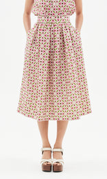 Sistina Gathered Midi Skirt Pistachio/Blush