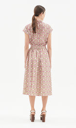 Sistina Gathered Midi Skirt Pistachio/Blush