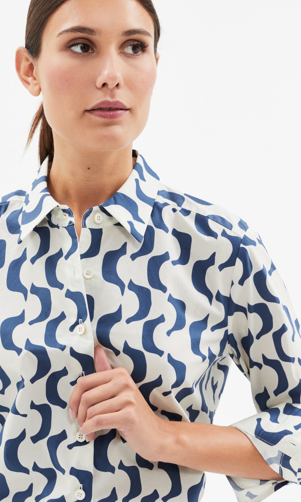 Aria Shirt Blue /Ivory