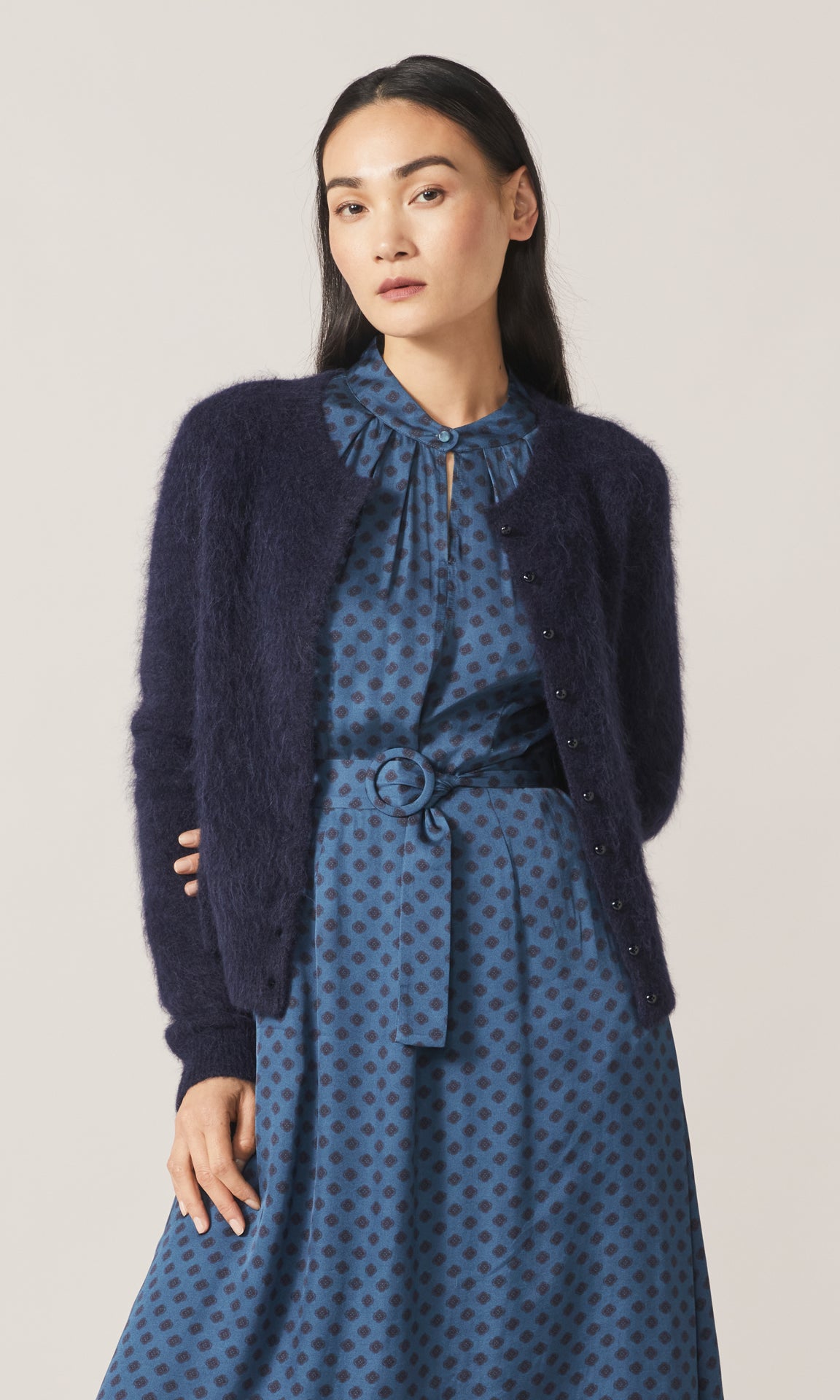 Isla Alpaca Cardigan Navy