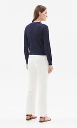 Imperia Vee Cardigan Navy