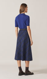 Stewart Bias Skirt Cobalt