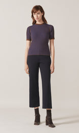 Exeter SS Ribbed Merino Crew Cobalt