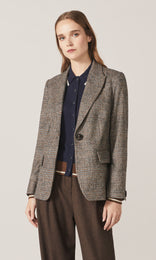 Drummond Plaid Blazer Chocolate