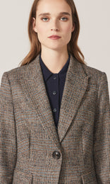 Drummond Plaid Blazer Chocolate