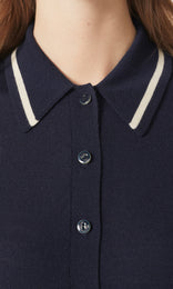 Exeter Collared Cardigan Navy