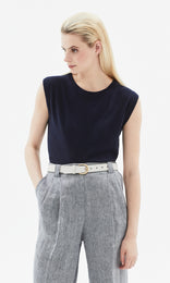 Piemonte Slouchy Vest Navy