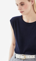 Piemonte Slouchy Vest Navy
