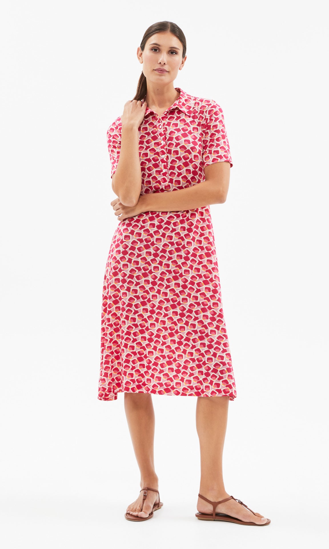 Rei Collared Dress Ruby