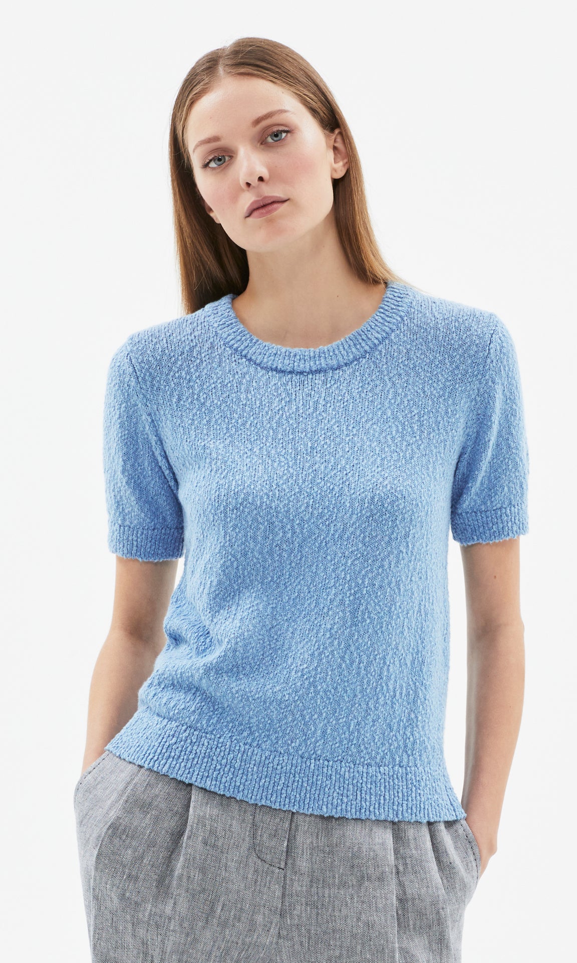 Vela S/Sleeve Crew Cameo Blue